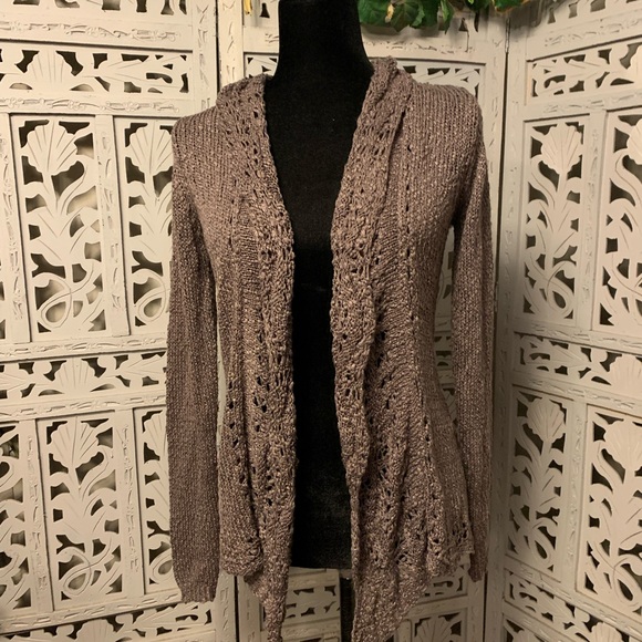 Maurices Sweaters - MAURICES RICH BROWN & BRONZE HIGHLIGHTS OPEN FRONT LONG SLEEVE CARDIGAN SWEATER